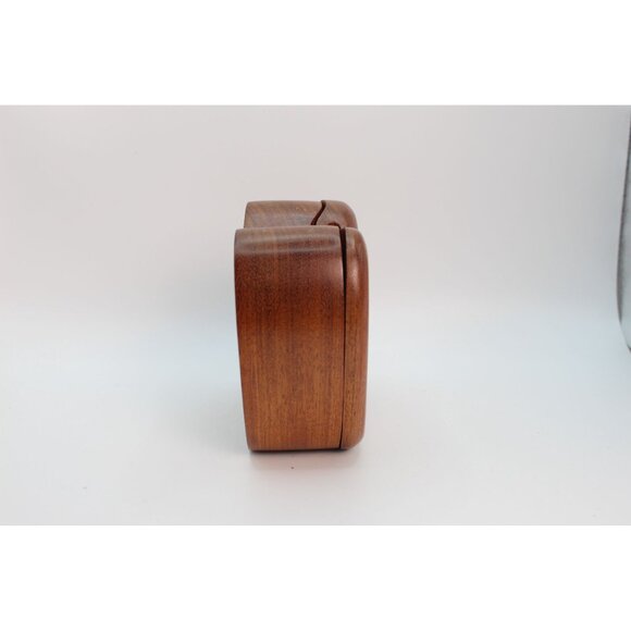 Artisan-Signed Wooden Apple Puzzle BoxHand-Carved • Hidden Compartment - Picture 4 of 14